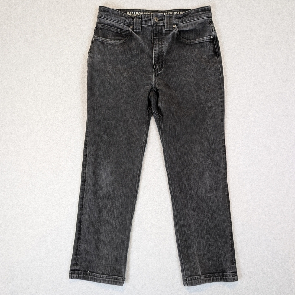 Duluth Trading Ballroom Double Flex Jeans Men's 32X30 Black Relaxed Fit Work